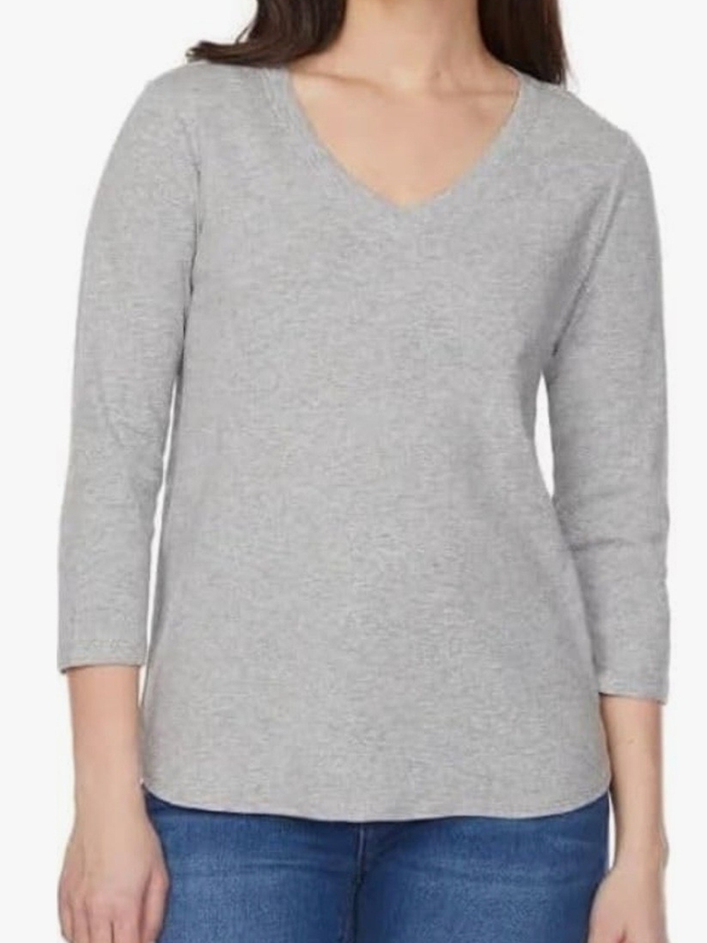 Kirkland Signature Women's 3/4 Sleeve V-Neck Slub Tee